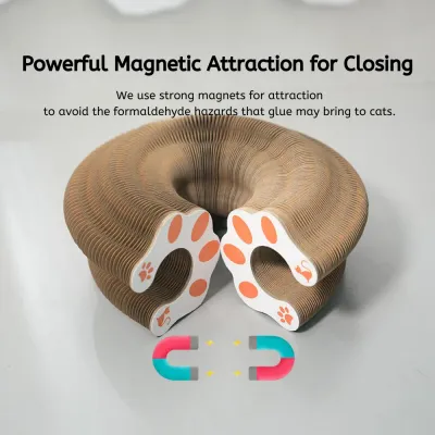 Magnetic cat scratching post.