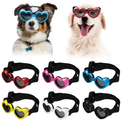 dog uv goggles (1) Heart-shaped sunglasses for small dogs.