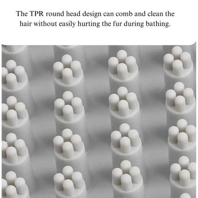 TPR material pet brush, safe and soft for your pet's skin.
