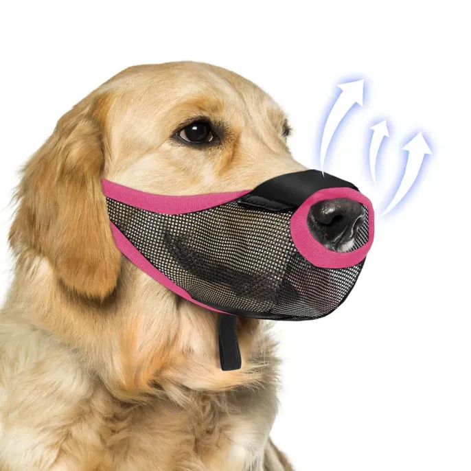 Breathable Dog Muzzle Rose Breathable Adjustable Light-weight Dog Muzzle
