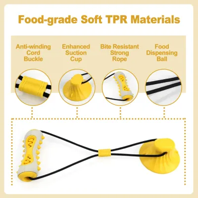 dog rope toys for aggressive chewers (2) Food-dispensing chew toy for dogs that encourages slower eating habits, reducing digestive issues and providing mental stimulation.