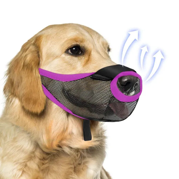 Breathable Dog Muzzle Violet Breathable Adjustable Light-weight Dog Muzzle
