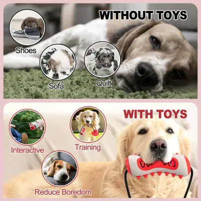 suction cup dog toy (2) Interactive toy that attaches securely to smooth surfaces like tile, wood, and glass, keeping pets engaged while preventing boredom.