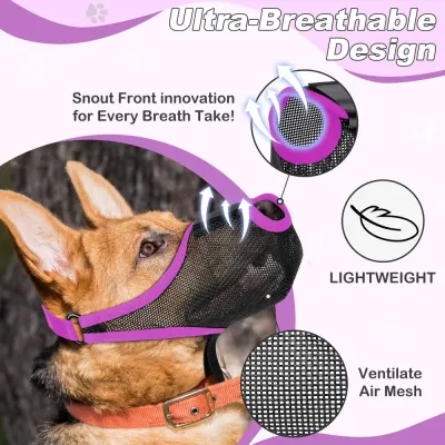 Breathable Dog Muzzle Design Breathable Adjustable Light-weight Dog Muzzle