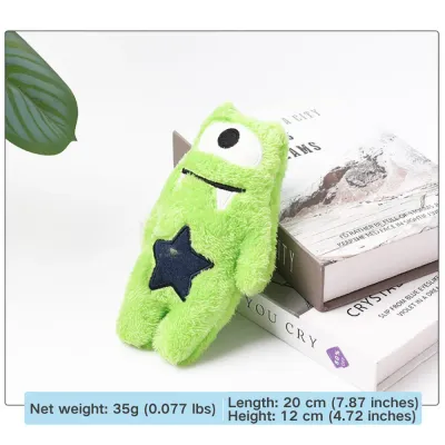 Soft yet tough plush toy with a squeaker for interactive play and entertainment.