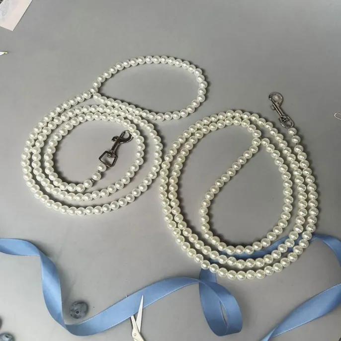 Cat Leash with Pearl Delicate Cat Leash with Pearl Wholesale