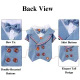 dog wedding suit (1) Double-breasted design with elegant button details for a sophisticated look.
