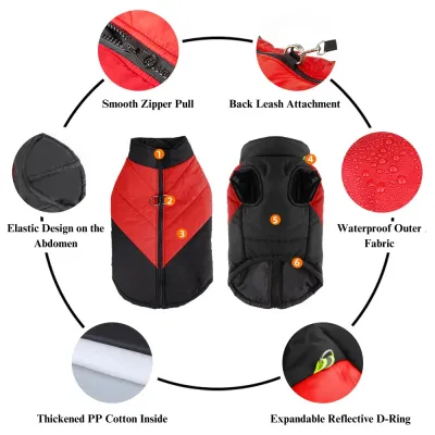 small dog winter jackets (1) Adjustable elastic belly design for a comfortable, customizable fit.
