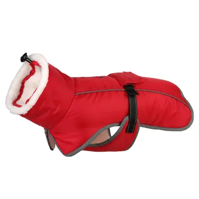 Waterproof winter pet jacket for large dogs, keeping them dry and warm in snow and rain.