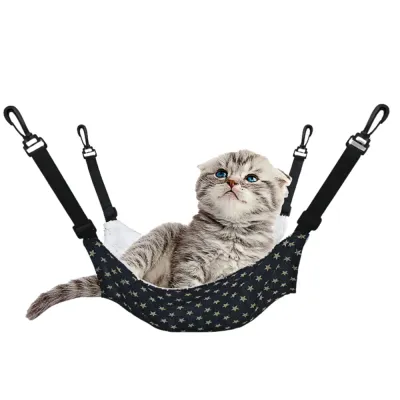 This hanging cat hammock is made from high-quality cotton-linen and soft lamb wool, offering a perfect balance of comfort and durability.