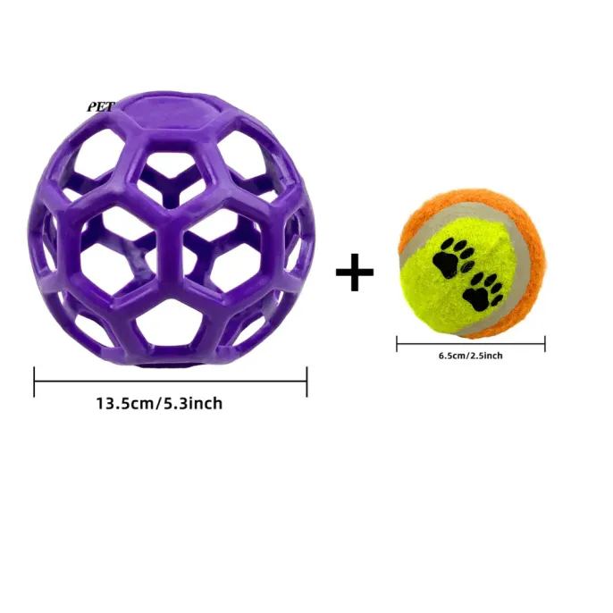 dog toy with ball inside (1) Ideal for keeping pets active, this ball helps burn off excess energy and reduces the risk of obesity and other health issues.