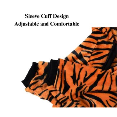 Tiger Pattern Warm Hoodie for Large Dogs