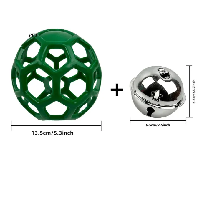 dog toy with ball inside (2) Keep pets engaged for hours with this high-quality, long-lasting ball that bounces back to its original shape every time.