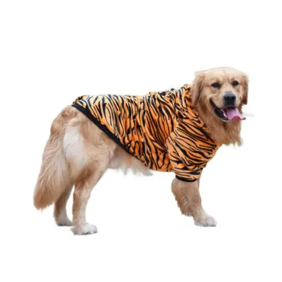 Tiger Pattern Warm Hoodie for Large Dogs