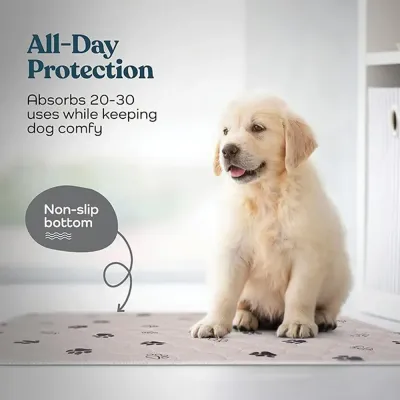 dog pee mat (2) The pad’s 4-layer construction provides superior liquid retention, ensuring that moisture is absorbed immediately and locked away, preventing spills or leaks from escaping onto your furniture or floor.