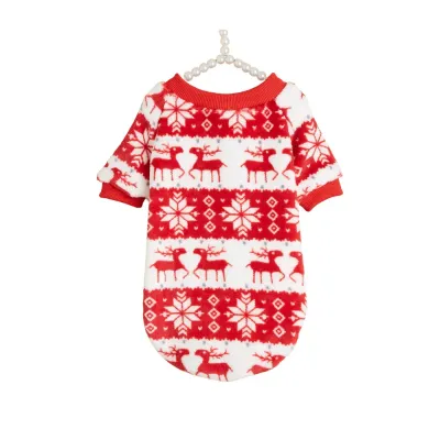 xmas clothing for dogs The classic crew neck design with ribbed edges ensures a snug and comfortable fit without restricting movement, allowing pets to enjoy freedom while staying warm. The hoodie is designed to provide a comfortable and cozy wearing experience.