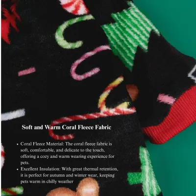 small dog clothes Designed for both warmth and style, this hoodie is an ideal choice for festive events, holiday photoshoots, or simply keeping pets cozy during winter walks. The Christmas-themed design adds a cheerful touch to any occasion.