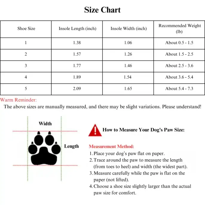 Pet Dog Shoes Size Pet Dog Shoes Size