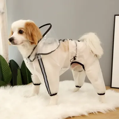 dog clothes raincoat (1) The raincoat’s lightweight and breathable design ensures comfort, allowing pets to move freely without feeling restricted or overheated, even on warmer rainy days.
