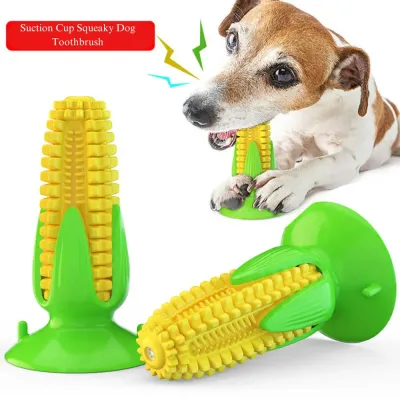 Corn Pet Chew Toy Main Corn Shape Dog Toothbrush Squeaky Chew Toy