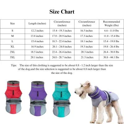 Warm windproof dog clothing