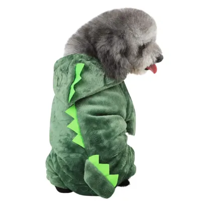 This dinosaur cosplay costume is made from premium coral fleece, a soft and cozy material perfect for keeping pets warm during the colder autumn and winter months. The plush fabric ensures comfort while being durable enough for daily use.