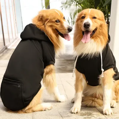 large dog clothes (2) Available in sizes for small, medium, and large breeds, this sweatshirt ensures a perfect fit for a variety of dog breeds, from Teddy and Pomeranian to French Bulldog and beyond.