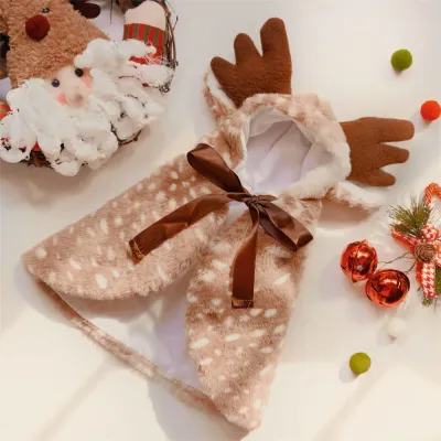 Reindeer Cosplay Cloak Pet Clothes Christmas Party Dress