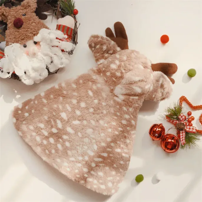 Reindeer Cloak Pet Cosplay Clothes Display Back Reindeer Cosplay Cloak Pet Clothes Christmas Party Dress
