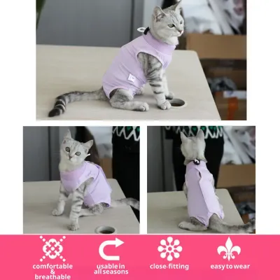 cat surgery recovery suit (4) Designed for Maximum Comfort: The suit is designed to fit snugly and comfortably around the body, reducing the risk of irritation while still being gentle on sensitive skin.