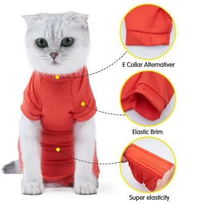 cat surgery recovery suit (1) Easy to Put On and Take Off for Quick Recovery: The design allows for easy application and removal, making it stress-free to put on your cat during recovery or daily activities.