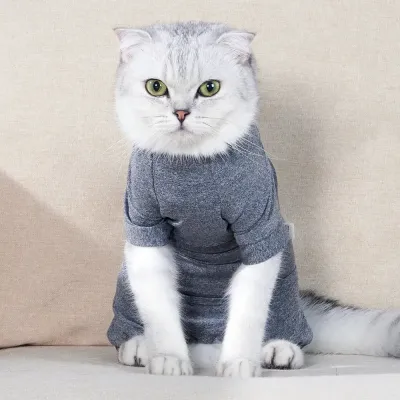 recovery suit for cats (2) Prevents Infection and Promotes Healing: Designed to keep wounds protected, this suit prevents infection by stopping the cat from licking or scratching surgical sites, ensuring a smoother recovery process.