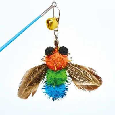Insect Bees Wand Attachments Feather Cat Toys