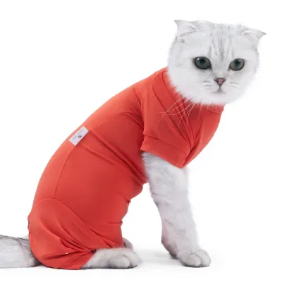 cat surgery recovery suit (2) Unisex Design Fits All Cats: The simple and practical design of this recovery suit is suitable for all cats, regardless of gender, and ensures a perfect fit for all shapes and sizes.