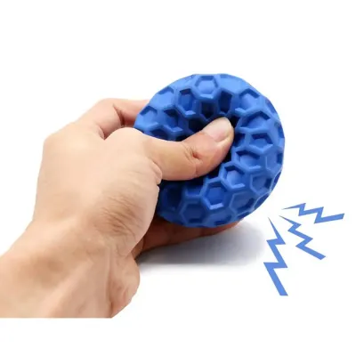 Squeaky Rubber Ball Treat Dispenser Interactive Dog Toys