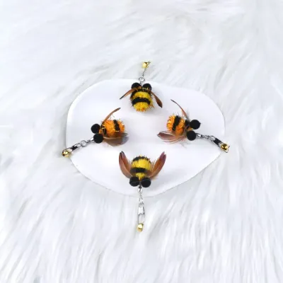 Bumblebee Feather Cat Toys, Cat Wand Toy Refill,Cat Toy Attachments 详情-18 Bumblebee Wand Attachments Feather Cat Toys