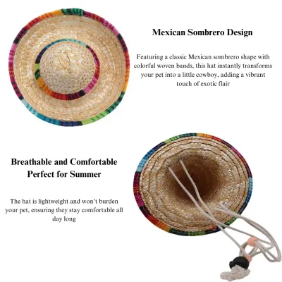 Small Mexican Pet Hat for Kids’ Halloween & Birthday Parties - Fun Festive Accessory Small Mexican Pet Hat for Kids’ Halloween & Birthday Parties