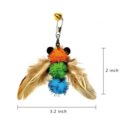 Insect Bees Wand Attachments Feather Cat Toys