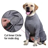 recovery dog suit (1) Elastic and Flexible Design: Designed to stretch with your pet’s movements, the onesie offers full range of motion while keeping them warm and cozy.