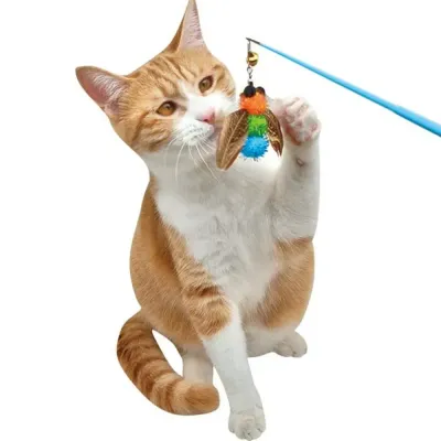 Insect Bees Wand Attachments Feather Cat Toys
