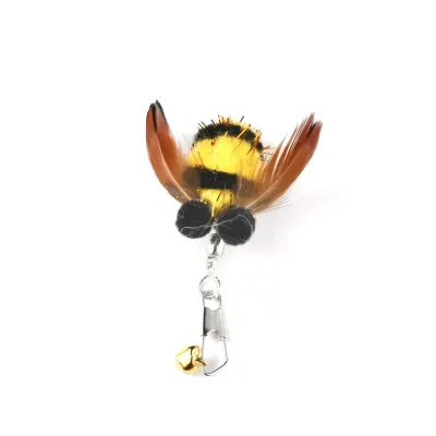 Bumblebee Interactive Cat Toys Cat Toy Attachments Yellow Bumblebee Wand Attachments Feather Cat Toys