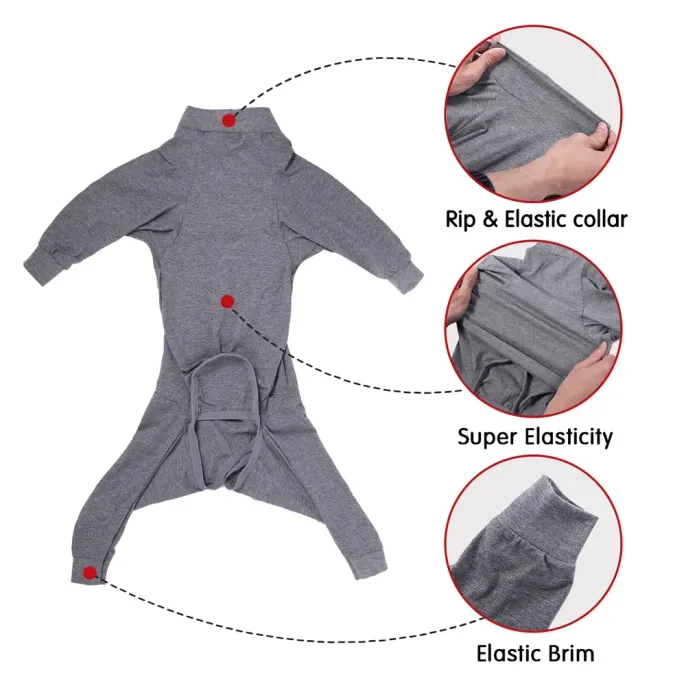 surgery suit for dogs (1) Durable and Washable for Everyday Use: Made from durable and washable fabric, this onesie is built to withstand regular wear and tear, ensuring it’s long-lasting and easy to care for.