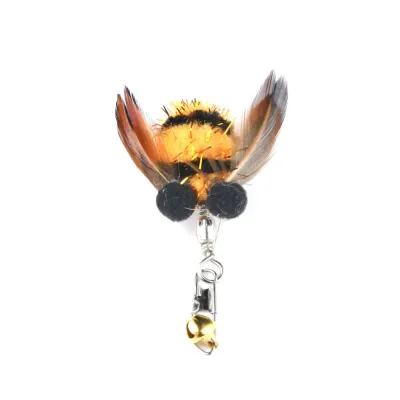 Bumblebee Interactive Cat Toys Cat Toy Attachments Orange Bumblebee Wand Attachments Feather Cat Toys