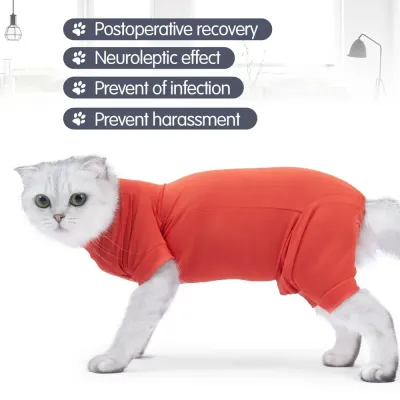 cat surgical recovery suit (1) Perfect for Everyday Comfort and Protection: This suit is not only ideal for recovery but also works as a comfortable everyday outfit, providing warmth and protection while keeping your cat relaxed and comfortable.