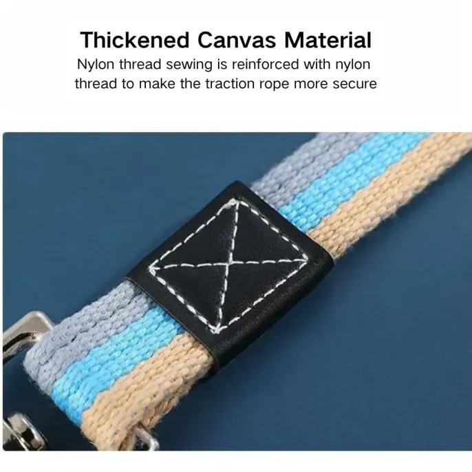 Comfortable Nylon Canvas Handle: The leash features a soft nylon canvas handle that offers an ergonomic and comfortable grip, reducing strain on the wrist during extended walks.