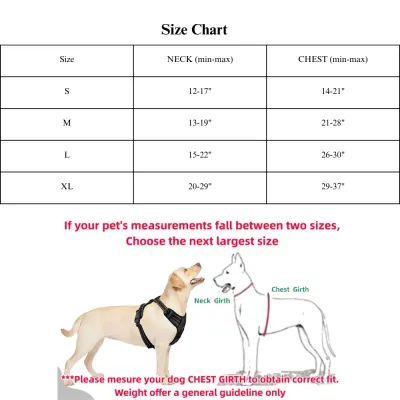 heavy duty harness for dogs (1) Fully Adjustable for a Custom Fit: With four adjustable buckles, this harness offers a perfect fit for dogs of all sizes, allowing for easy customization for comfort and security.