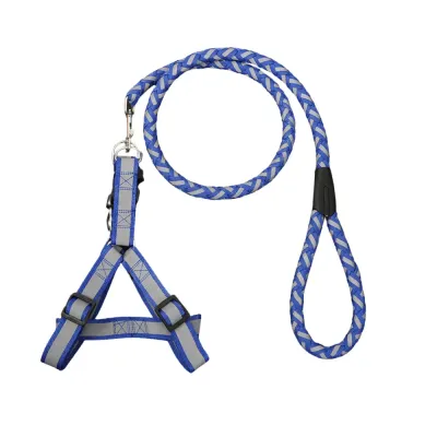 Reflective Braided Dog Leash with Harness