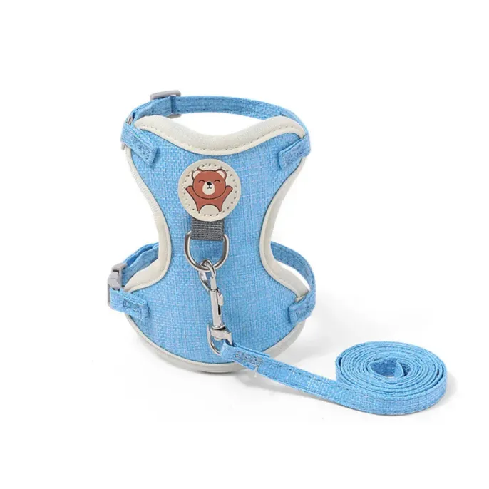 cat leash and harness (1) Perfect for Outdoor Adventures: Ideal for daily walks or hiking, this harness offers both comfort and safety for pets exploring the outdoors.