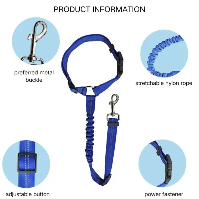 Dog travel leash Adjustable Car Safety Leash for Dogs - Elastic and Safe