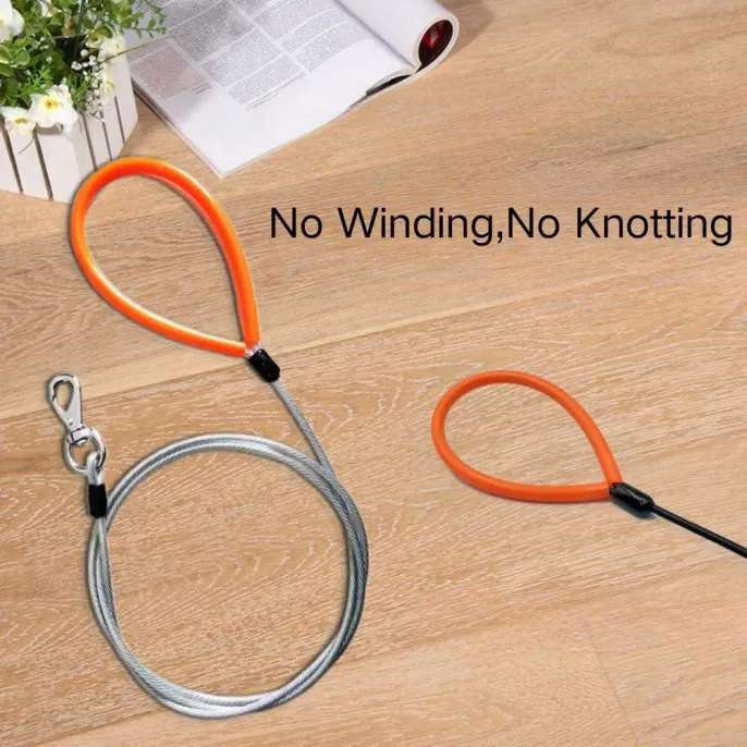 chew proof dog leash (2) Tangle-Free 360-Degree Swivel: With a built-in 360-degree rotating feature, this leash eliminates the hassle of tangled leashes, providing a smooth, no-fuss experience during walks.